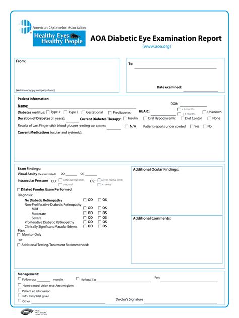 aoa diabetic eye exam report