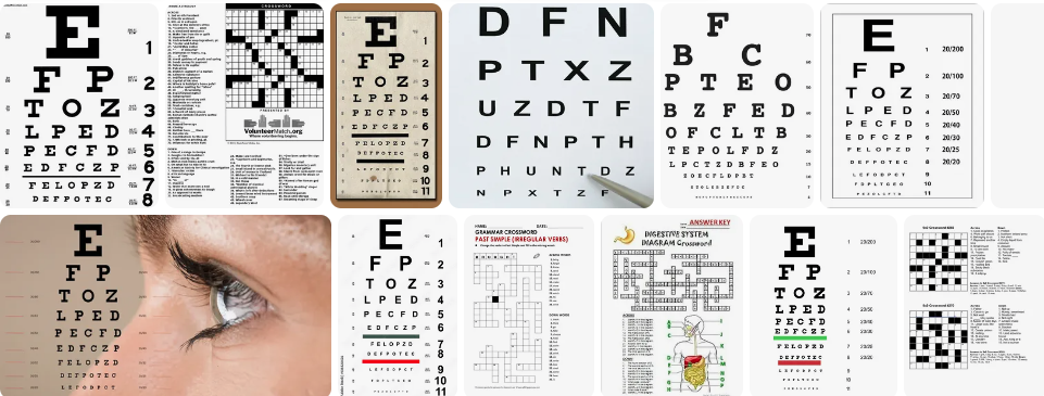 Widen at an Eye Exam Crossword